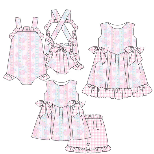 Baby Girl Bows Flower Sibling Romper Dress Set ( Moq 5 Each Style ) 2.15