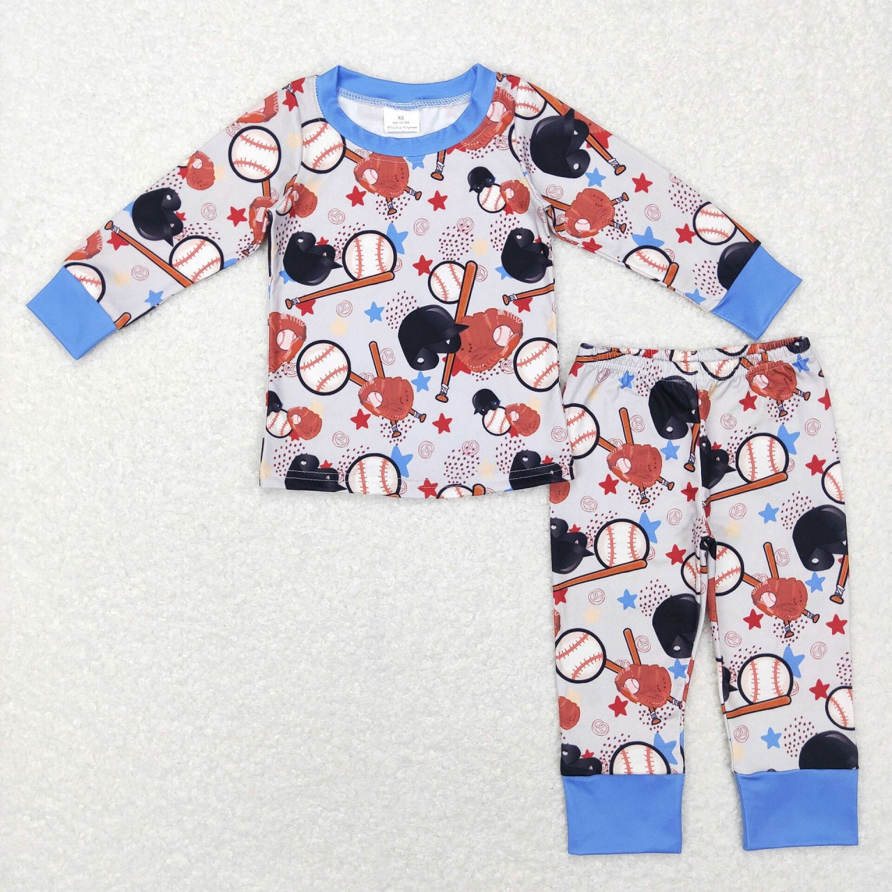 BLP0418 Baby Boy Long Sleeves Baseball Pants Outfit Pajamas