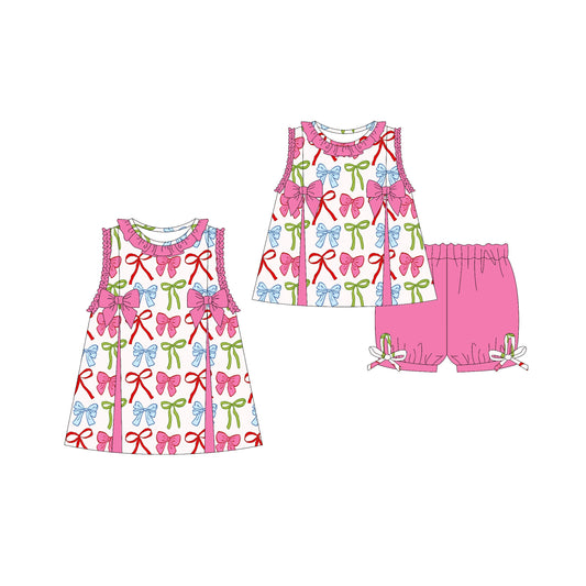 ( Moq 5 Each Style ) Baby Girl Sleeveless Bows Sibling Dress Set 3.22