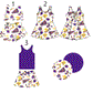 Baby Girl Cheer Football Bows Purple Sibling Dress Set ( Moq 5 Each Style ) 1.16