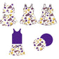 Baby Girl Cheer Football Bows Purple Sibling Dress Set ( Moq 5 Each Style ) 1.16