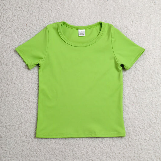 Baby Girls Kids Short Sleeves Green Shirt Yoga Active Tops Clothes RTS