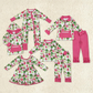 Sibling Girls Kids Long Sleeves Green Face Tree Christmas Zipper Romper Dress Set RTS