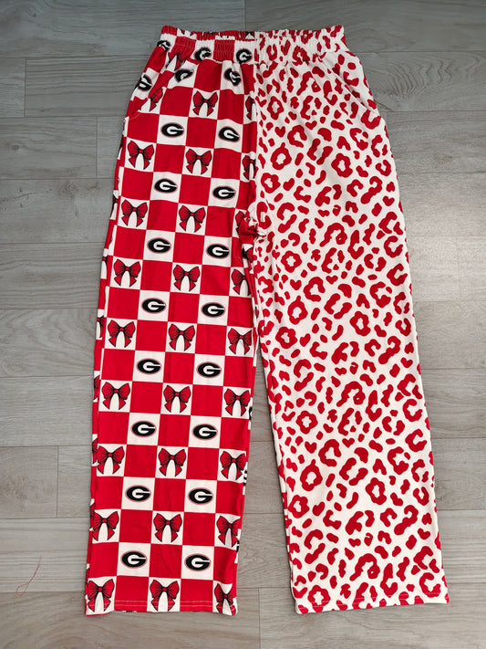 ( No moq ) Preorder Adult Women Bows G Leopard Pockets Pants Bottoms Team Clothes