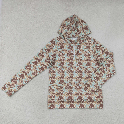 Sibling Baby Boys Adult Woman Zipper Hoodie Pockets Hunting Pullovers Shirts Camo Clothes RTS