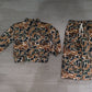 Baby Girls Kids Long Sleeves Brown Camo Shirt Pants Yoga Active Set Clothes RTS