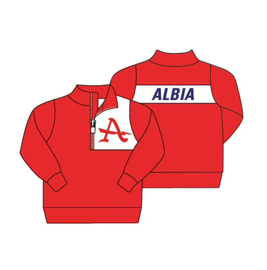 Baby Boy Red Long Sleeves Team A Pullover Shirt ( Moq 5 )