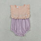 Baby Girls Infant Summer Purple Stripes Bubble Romper RTS