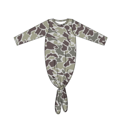 Baby Girl Hunting Camo Long Sleeves Gowns