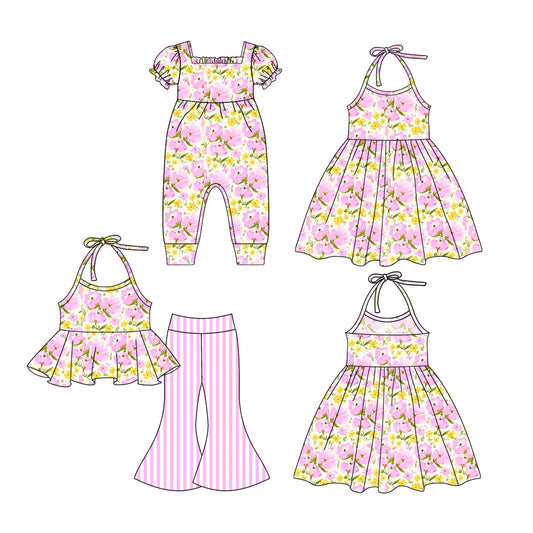 Baby Girl Pink Flower Sibling Romper Dress Set ( Moq 5 Each Style ) 1.3