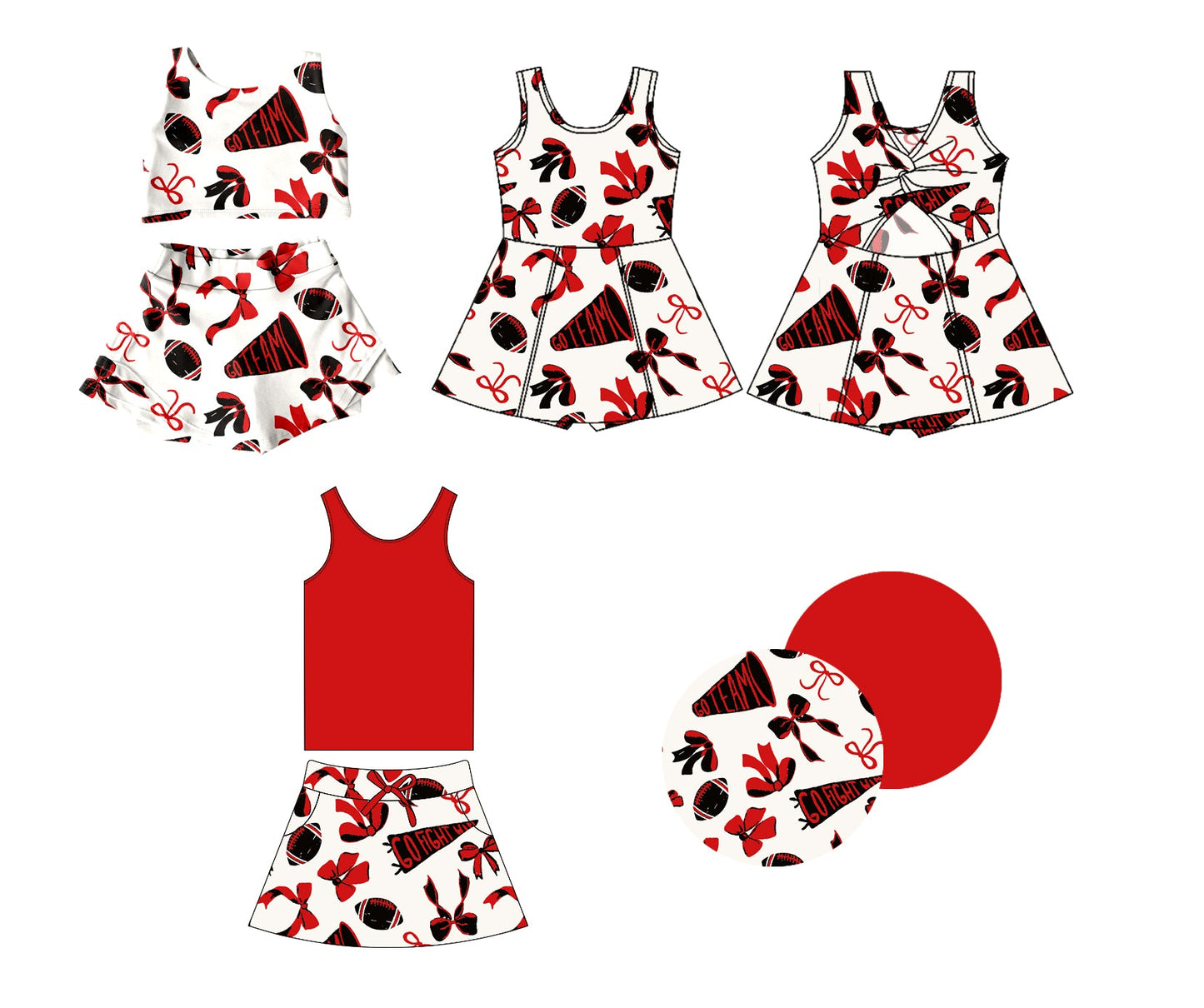 Baby Girl Sleeveless Football Bows Sibling Dress Set ( Moq 5 Each Style ) 1.16