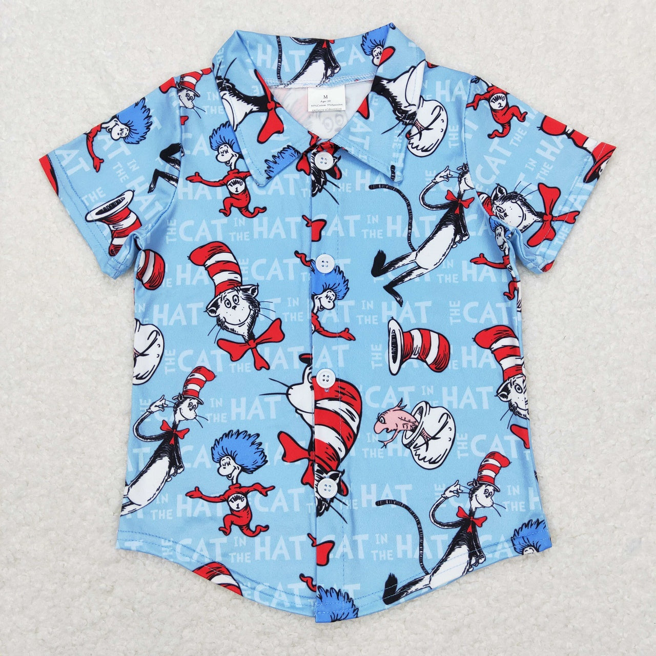 BT0491 Baby Boy Short Sleeves Dr Reading Buttons Shirt