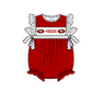 ( Moq 5 ) Baby Girls Kids Short Sleeves Team Bubble Red Romper