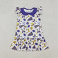 Sibling Baby Girl Short Sleeves Cheer Bows Summer Team Matching Sister Dress RTS