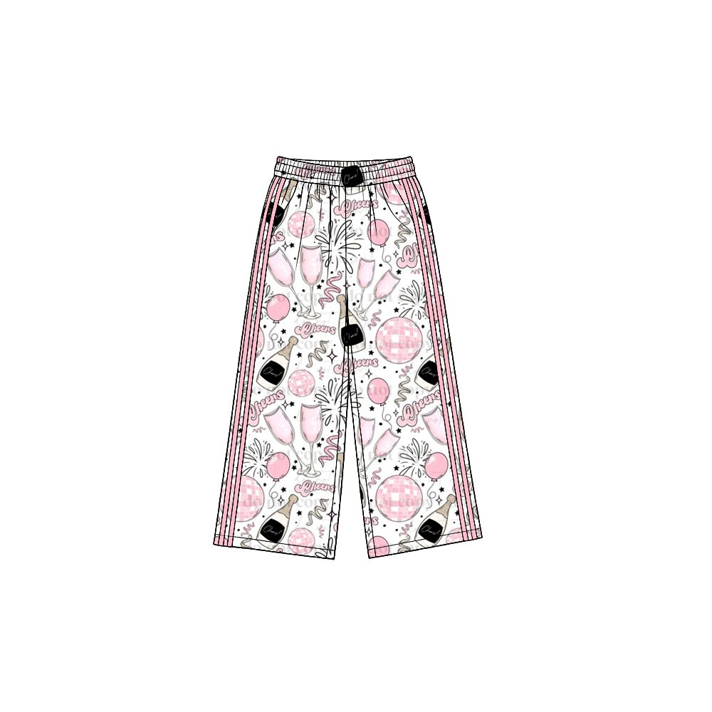 ( Moq 5 ) Baby Girls Kids Yoga Active Pants Bottoms Happy New Year Clothes