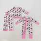 Sibling Baby Girls Long Sleeves Leopard Pumpkins Bows Romper Set Fall Clothes RTS