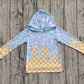 Baby Kids Toddler Long Sleeves Blue Candy Plaid Hoodie Team Shirt Tops RTS