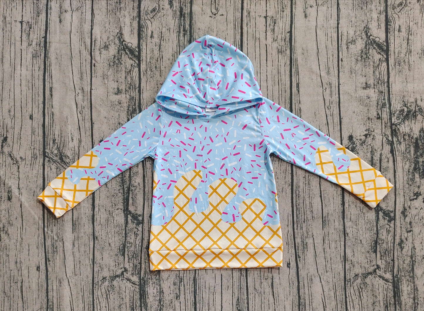 Baby Kids Toddler Long Sleeves Blue Candy Plaid Hoodie Team Shirt Tops RTS