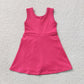 Baby Girls Sleeveless Pink Bow Shorts Knee Length Yoga Active Dress RTS