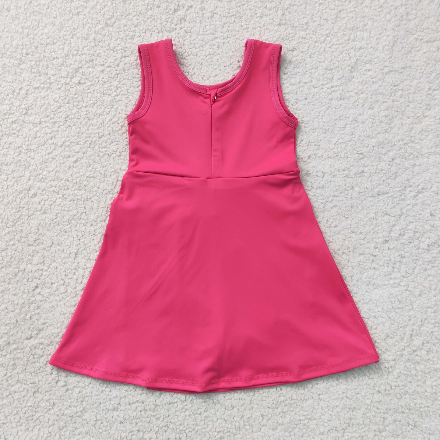 Baby Girls Sleeveless Pink Bow Shorts Knee Length Yoga Active Dress RTS