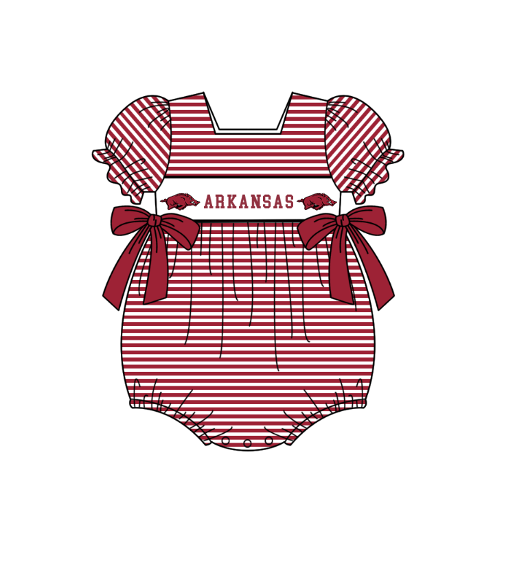 ( Moq 5 ) Baby Girls Kids Short Sleeves Pigs Stripes Bows Team Romper 1.29