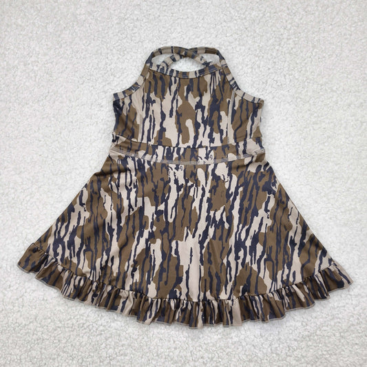 Baby Girl Straps Bottomland Camo Yoga Active Wear Knee Length Dress RTS