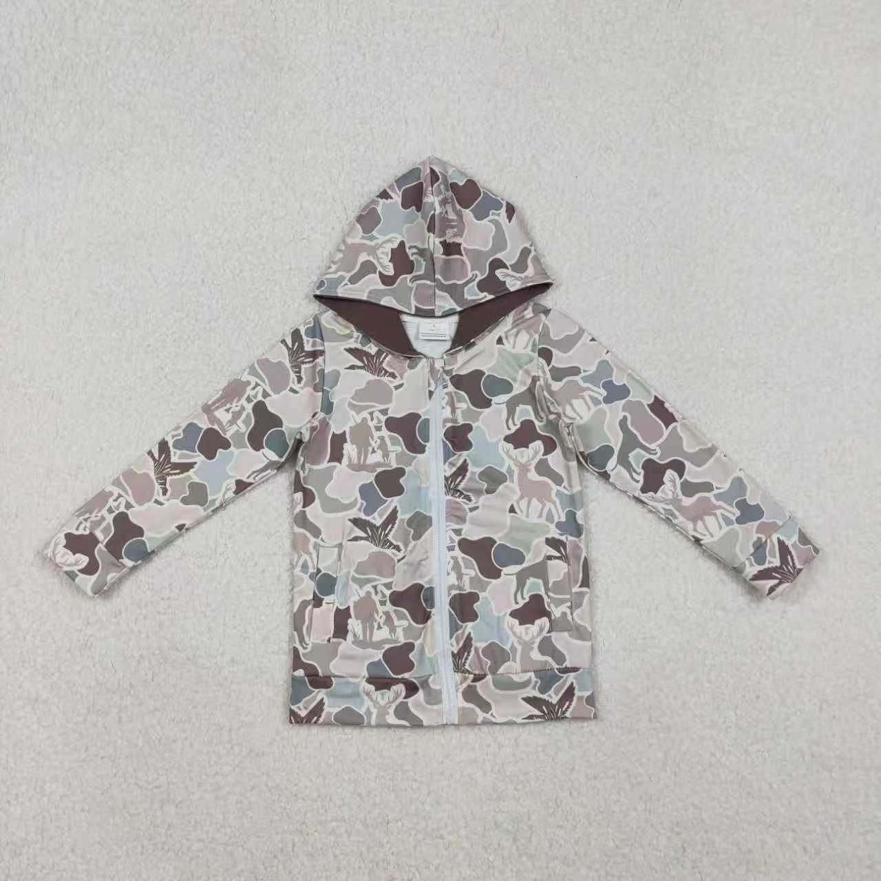 Sibling Baby Boys Adult Dogs Ducks Deer Camo Zipper Hoodie Pockets Hunting Coats Family RTS