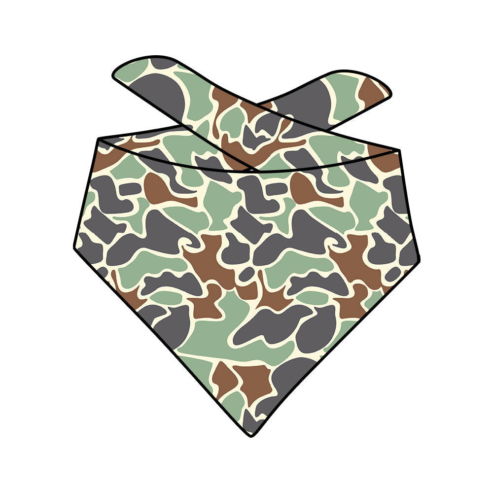 Customizable Green Camo Collar Doggy Bandage Scarf