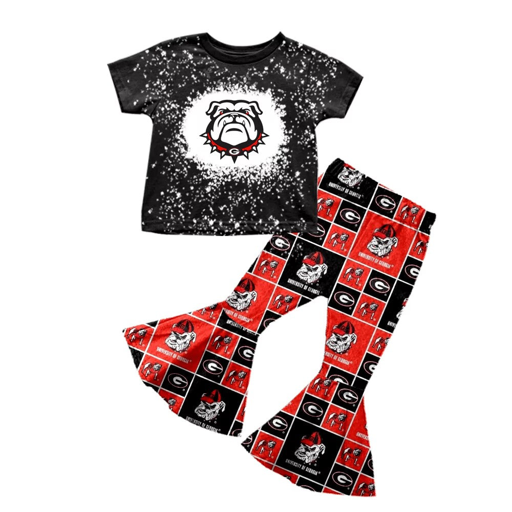 Baby Girls Dog Team Shirt Bell Pants Set