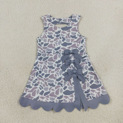 Sibling Baby Girls Kids Camo Bows Shorts Scallop Dresses Yoga Active Clothes RTS