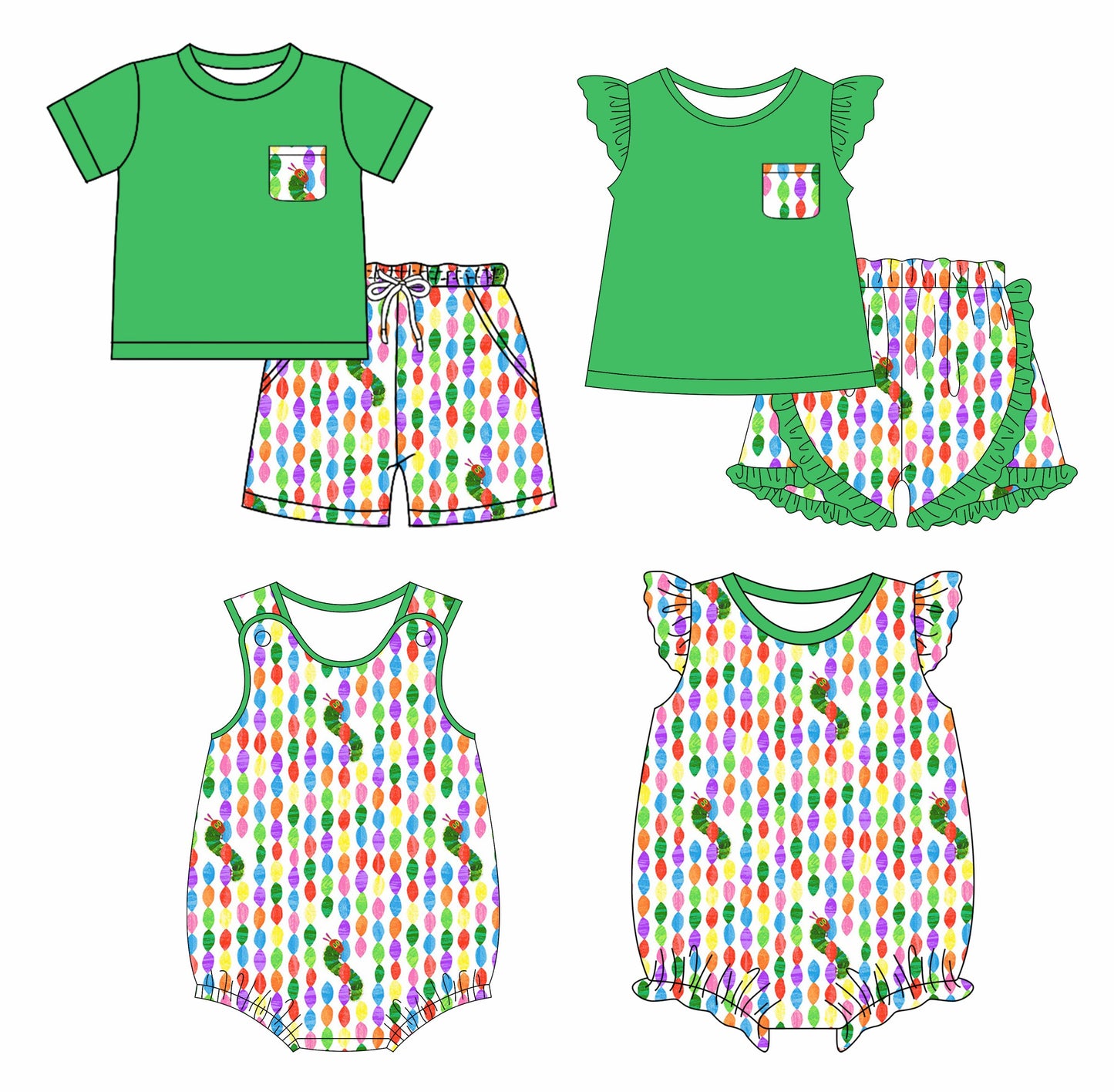 Baby Boy Girl Back To School Sibling Romper Set ( Moq 5 Each Style ) 2.27