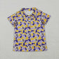 Baby Boy Kids Short Sleeves Purple Orange Camo Team Shirt Buttons Tee RTS