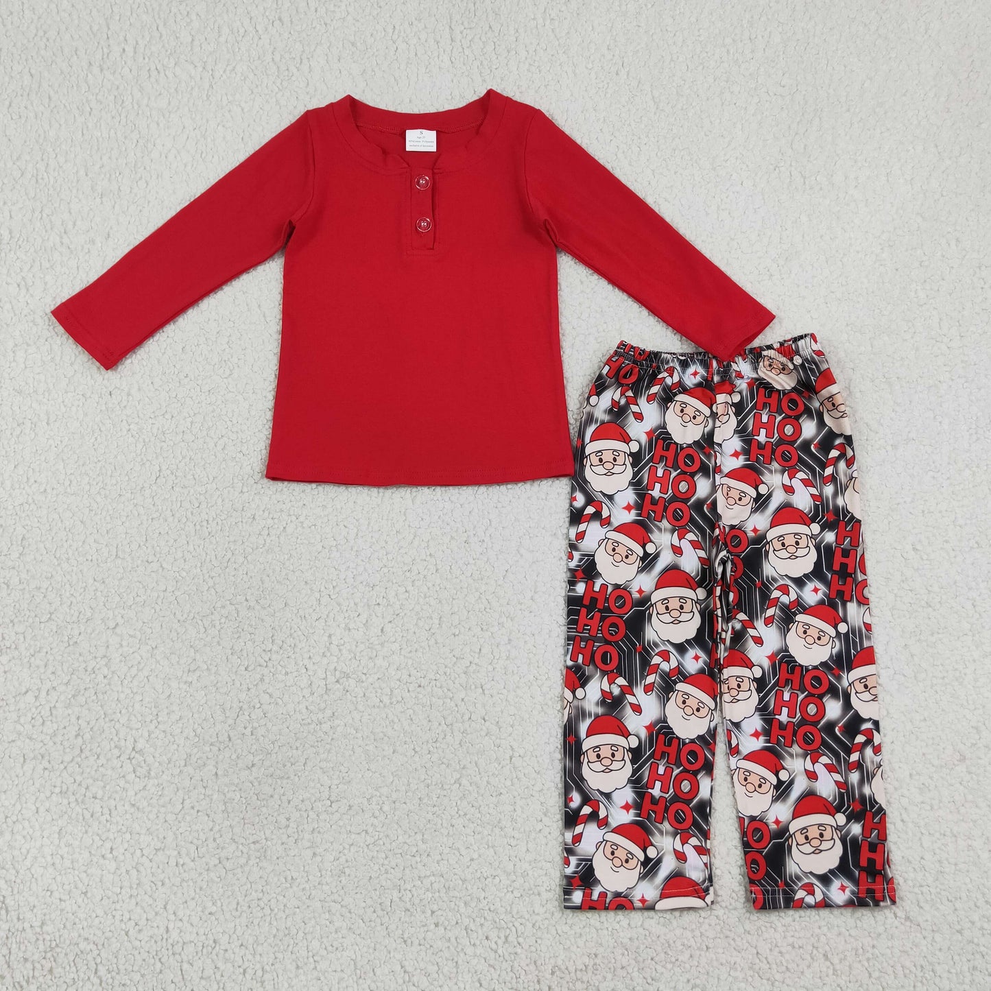 Baby Boys Kids Long Sleeves Red Shirt Christmas Santa Pants Set Clothes RTS
