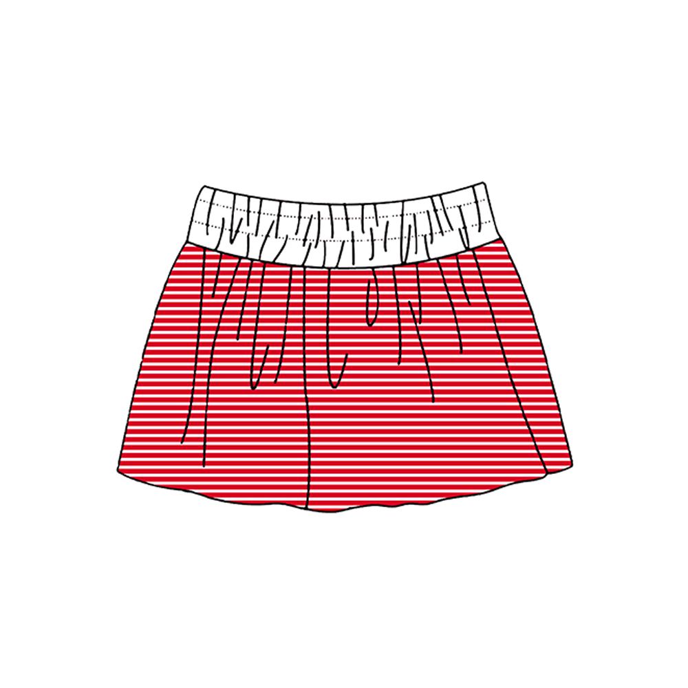 ( Moq 5 ) Preorder Baby Girls Kids Red Stripes Skirt Shorts Bottoms Yoga Active Clothes