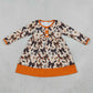 Baby Girls Kids Bows Candy Corn Plaid Halloween Knee Length Dress RTS