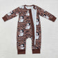 Baby Boy Infant Long Sleeves Christmas Camo Santa Zipper Romper