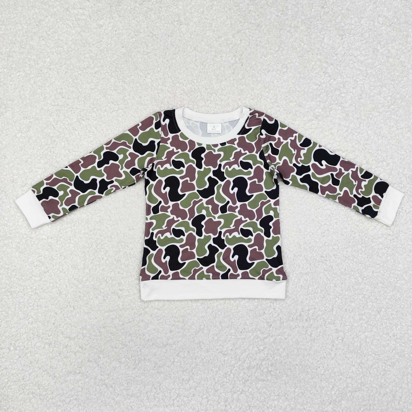 Baby Boy Long Sleeves Green Camo Shirt Pullover