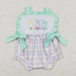Baby Girl Embroidery Easter Rabbits Sibling Romper Clothes Outfit