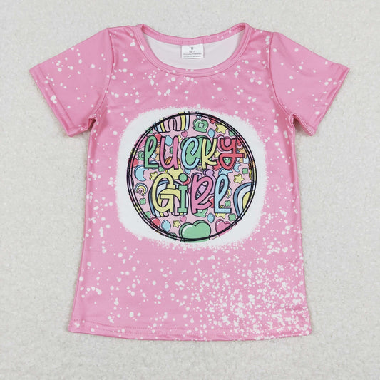 GT0375 Baby Kids St. Patrick's Day Pink Tops Shirt