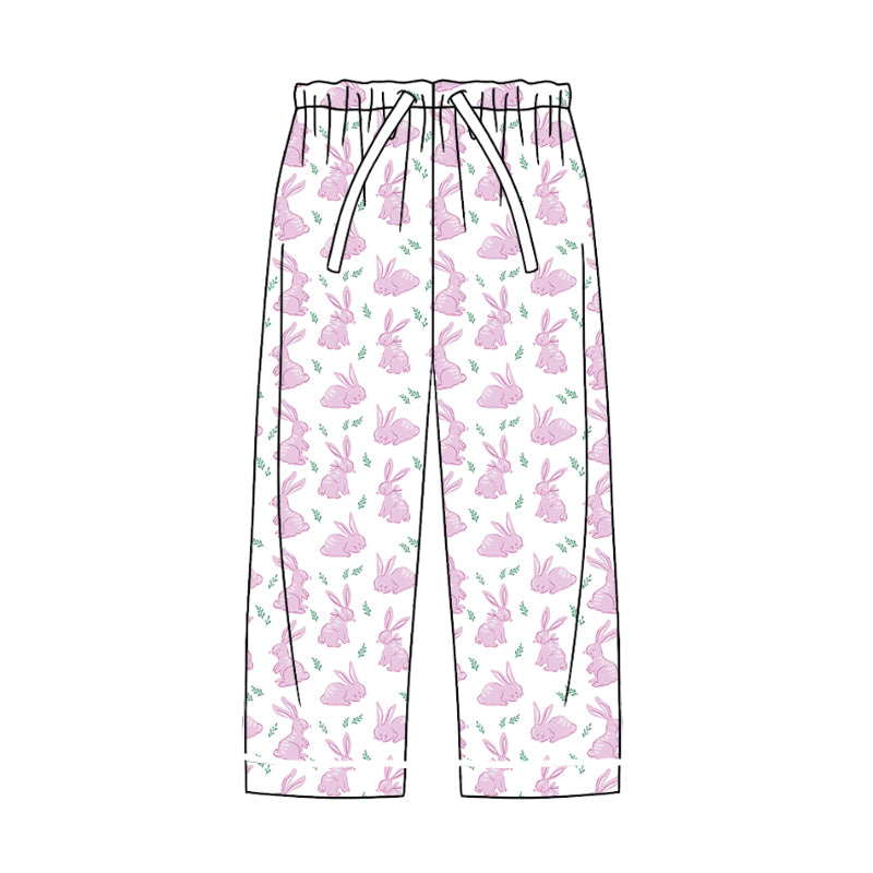 Adult Women Pink Rabbit Easter Pajamas Pants