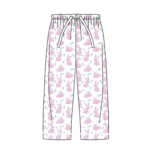 Adult Women Pink Rabbit Easter Pajamas Pants