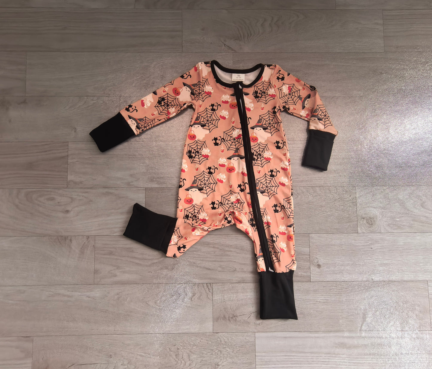 ( No moq ) Preorder Baby Boys Infant Ghosts Halloween Zipper Footie Sleeper Romper Clothes