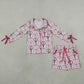 Baby Girls Kids Soldiers Bows Buttons Shirt Pockets Shorts Christmas Pajamas Set Clothes RTS