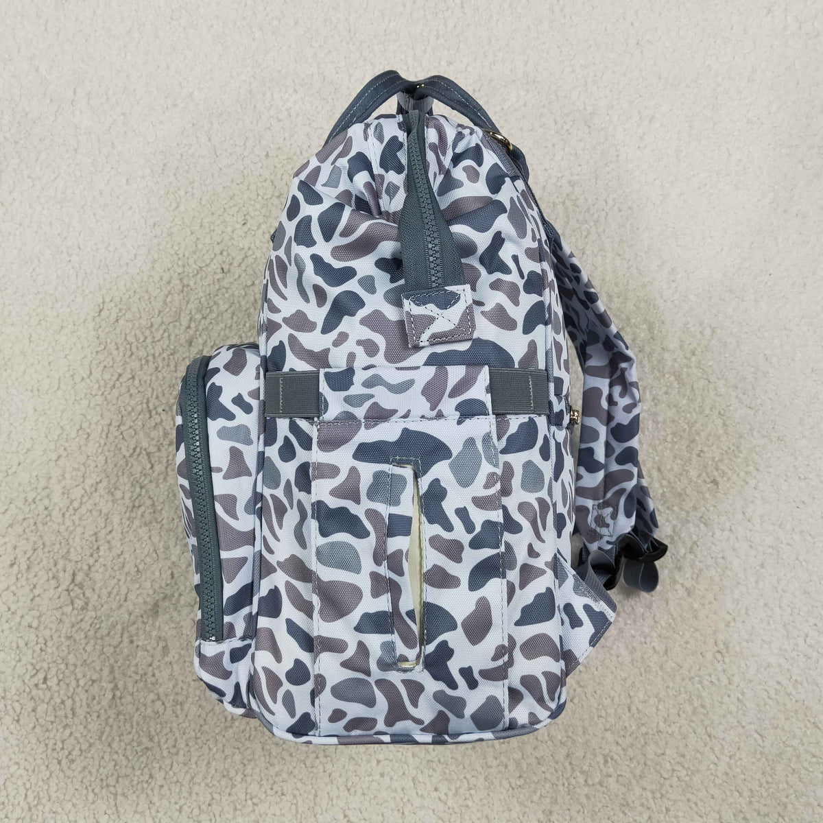 Baby Boys Kids Grey Camo Zipper Backpack School Bag RTS