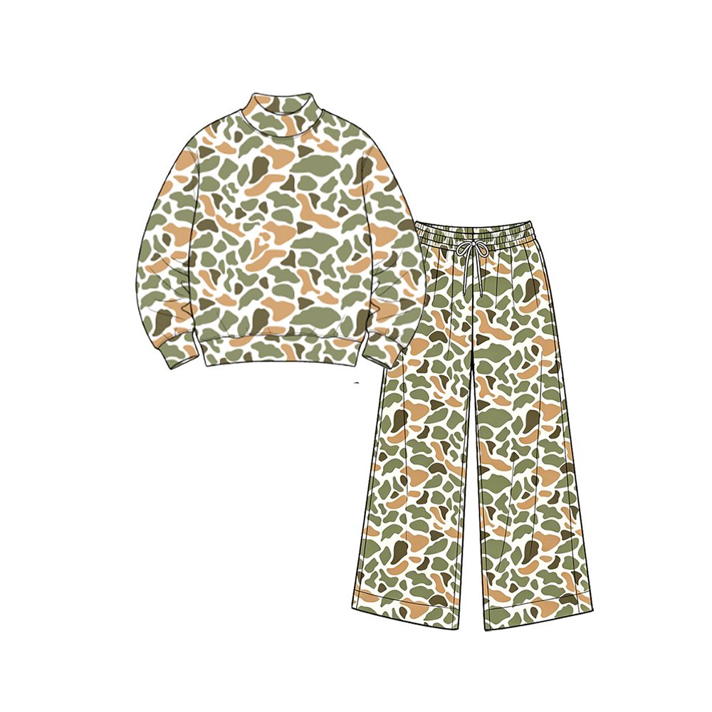( Moq 5 ) Preorder Baby Girls Kids Long Sleeves Shirt Camo Pants Yoga Active Set Clothes