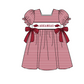 ( Moq 5 ) Baby Girls Toddler Short Sleeves Pigs Bows Stripes Knee Length Dress 1.29