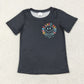 Baby Kids Toddler Short Sleeves Smile Black Tee Shirt Tops RTS