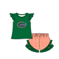 ( Moq 5 Each Style ) Baby Boys Girls Kids Green Stripes Team Sibling Rompers Sets
