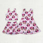 Baby Girl Sleeveless Mouse Flower Checked Skorts Sibling Yoga Active Set Dress RTS