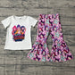 Baby Girls Short Sleeves Movie Characters Shirt Stars Bell Pants Clothes Set RTS